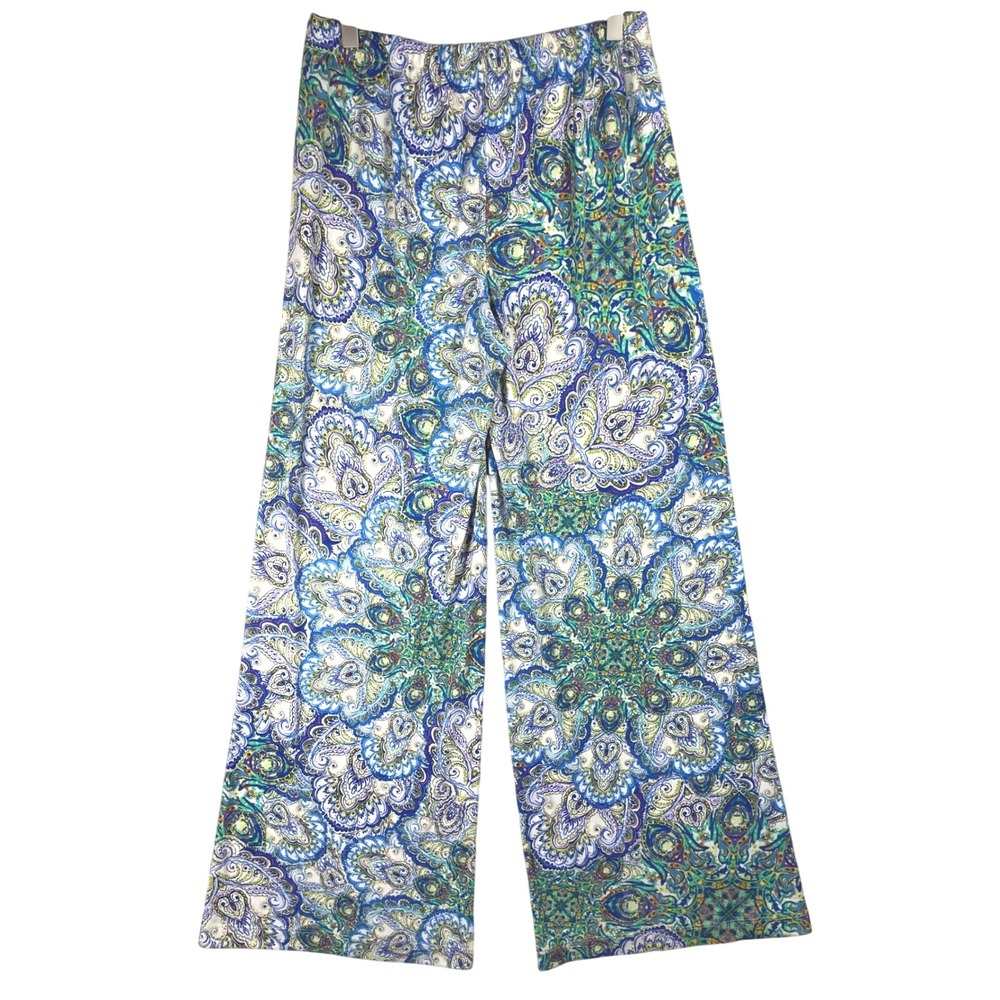 palazzo wide leg pants pull on paisley floral medallion boho 0 soft flowy resort